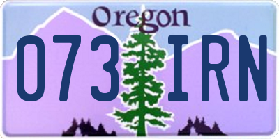 OR license plate 073IRN