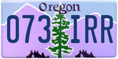 OR license plate 073IRR