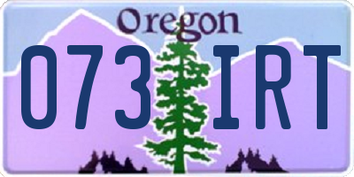 OR license plate 073IRT