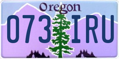 OR license plate 073IRU