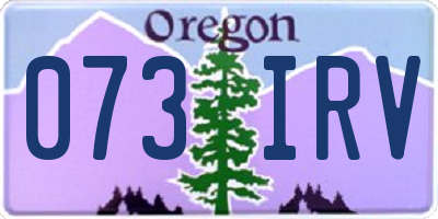 OR license plate 073IRV