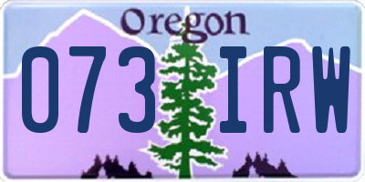 OR license plate 073IRW