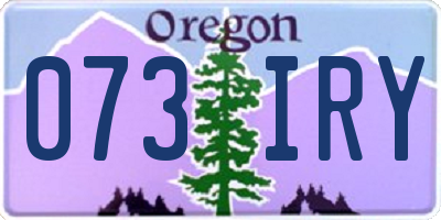 OR license plate 073IRY
