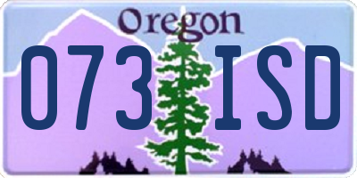 OR license plate 073ISD