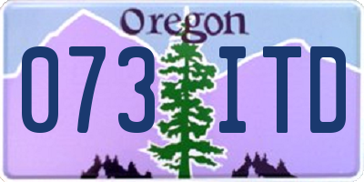OR license plate 073ITD