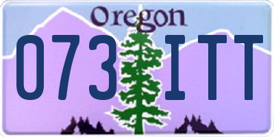 OR license plate 073ITT