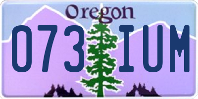 OR license plate 073IUM