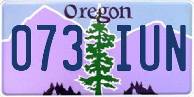 OR license plate 073IUN