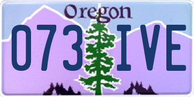 OR license plate 073IVE
