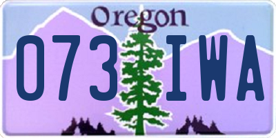 OR license plate 073IWA