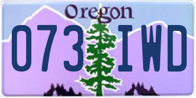 OR license plate 073IWD