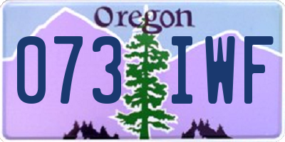 OR license plate 073IWF