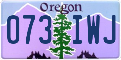 OR license plate 073IWJ