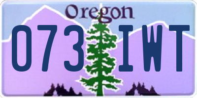 OR license plate 073IWT