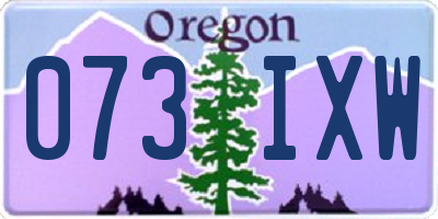 OR license plate 073IXW