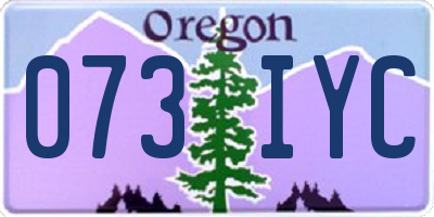 OR license plate 073IYC