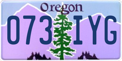 OR license plate 073IYG