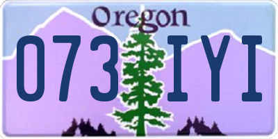 OR license plate 073IYI