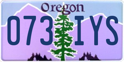 OR license plate 073IYS