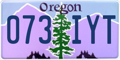 OR license plate 073IYT