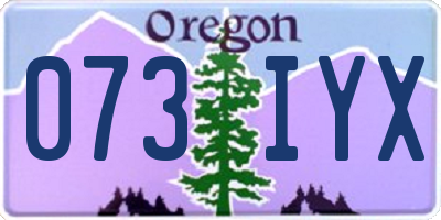OR license plate 073IYX