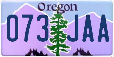 OR license plate 073JAA