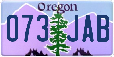 OR license plate 073JAB