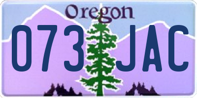 OR license plate 073JAC