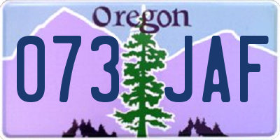 OR license plate 073JAF