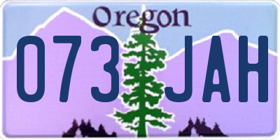 OR license plate 073JAH