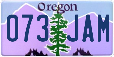 OR license plate 073JAM