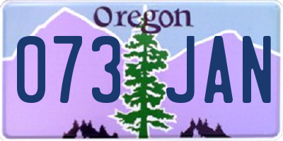 OR license plate 073JAN