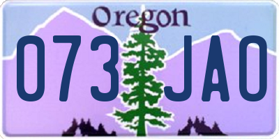 OR license plate 073JAO