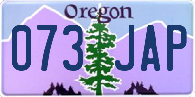 OR license plate 073JAP