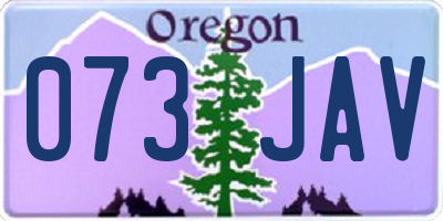 OR license plate 073JAV