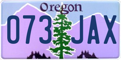 OR license plate 073JAX