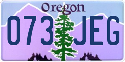 OR license plate 073JEG