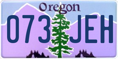 OR license plate 073JEH