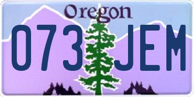 OR license plate 073JEM