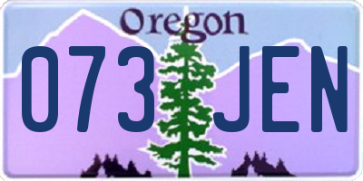 OR license plate 073JEN