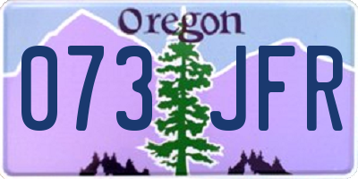 OR license plate 073JFR
