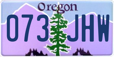 OR license plate 073JHW