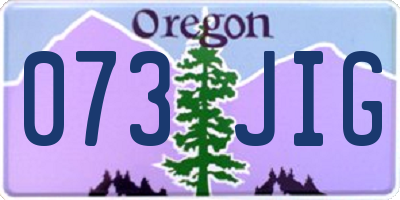 OR license plate 073JIG
