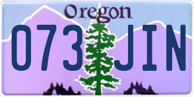OR license plate 073JIN
