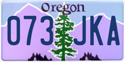 OR license plate 073JKA