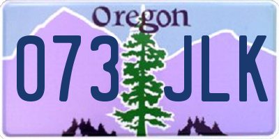 OR license plate 073JLK