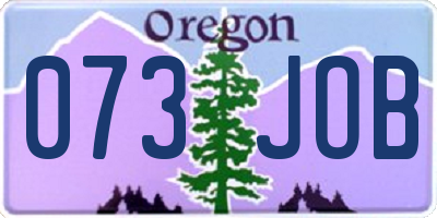 OR license plate 073JOB