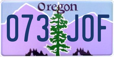 OR license plate 073JOF