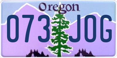 OR license plate 073JOG