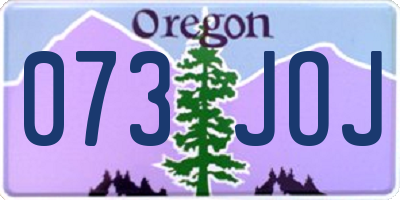 OR license plate 073JOJ